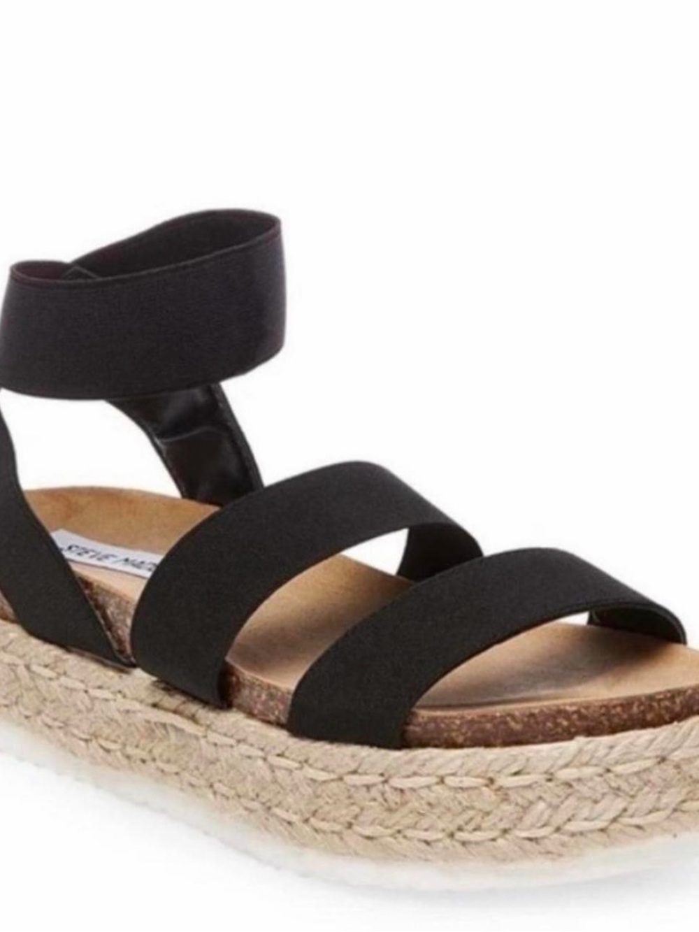 Steve Madden Black Espadrille Platform Sandals with Ankle Strap
